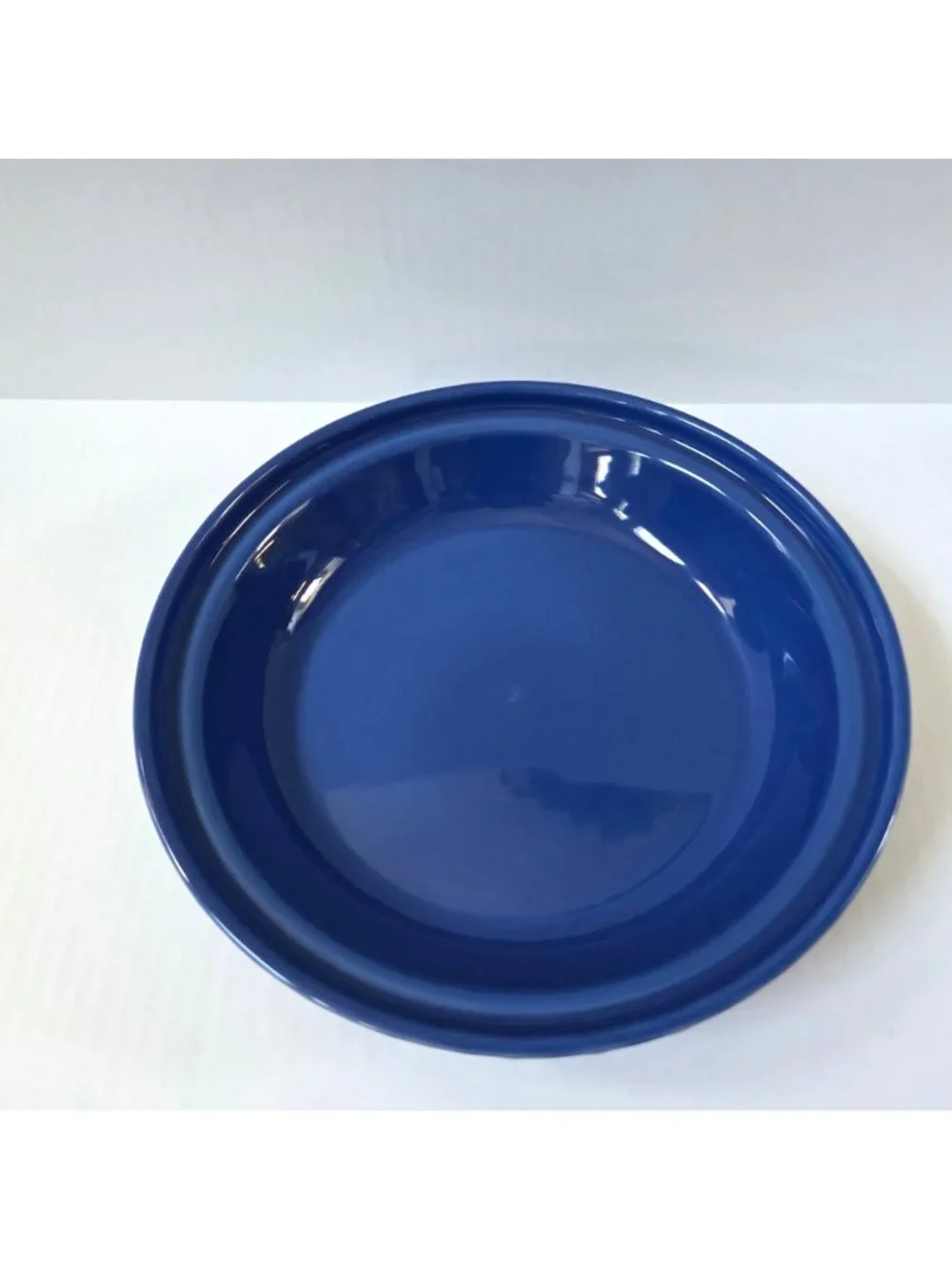 Longaberger Woven Traditions Cornflower Blue Pottery Pie Plate Dish USA Made